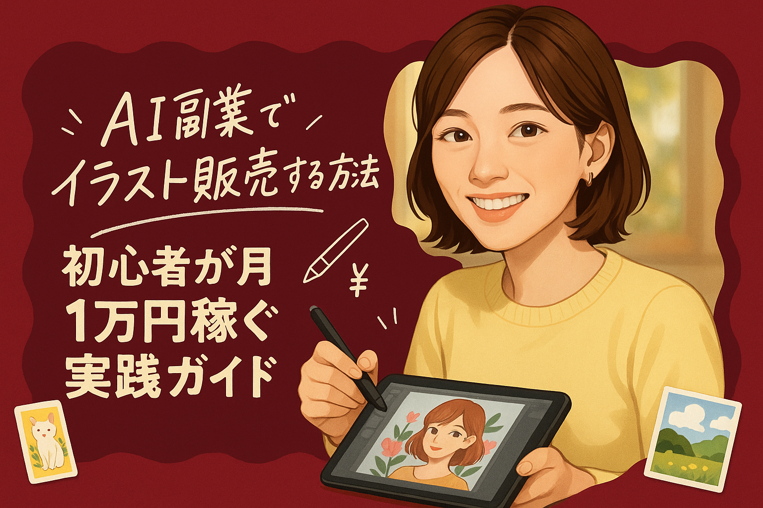 AI副業でイラスト販売する方法｜初心者が月1万円稼ぐ実践ガイド