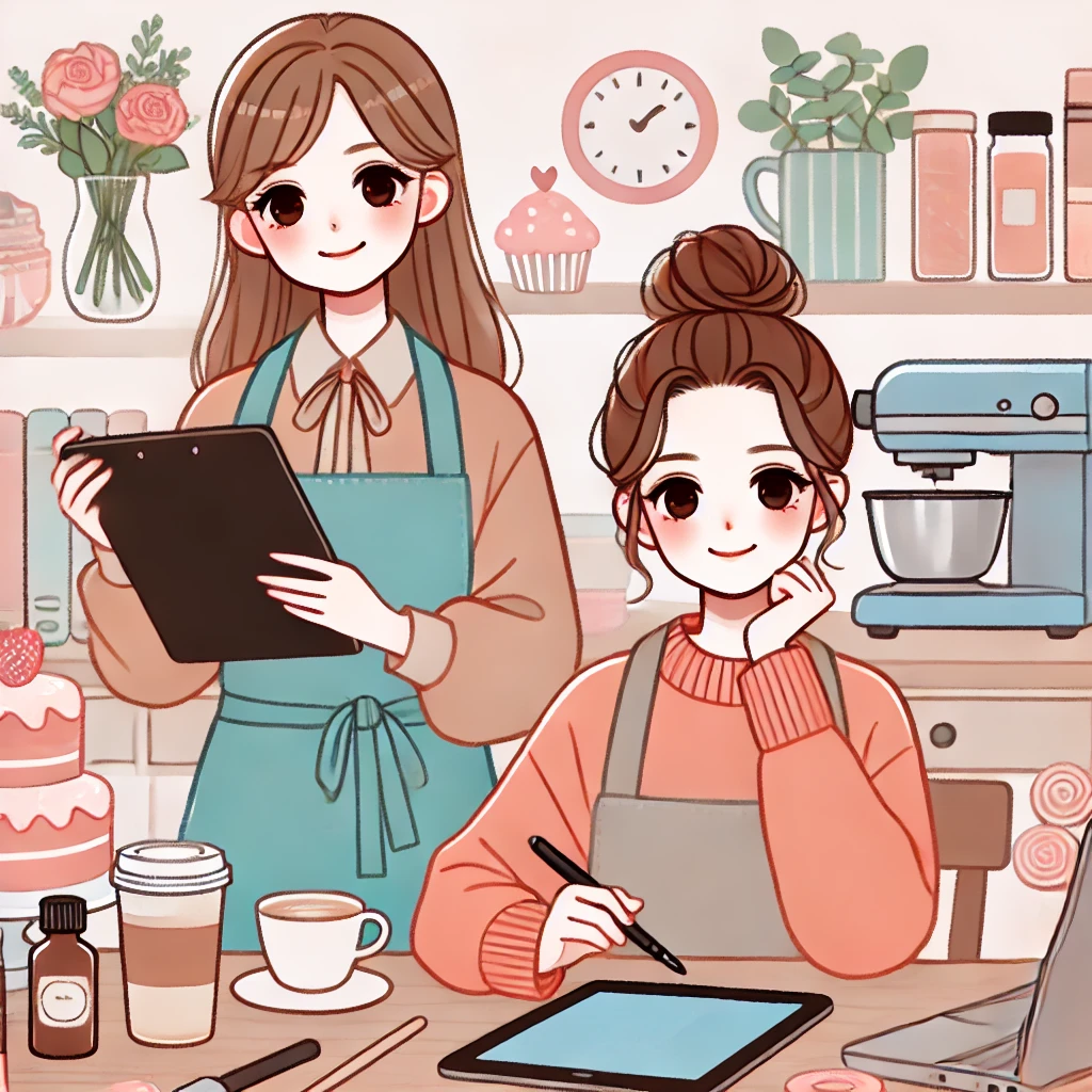 新しいプランについて考える女性のイラスト