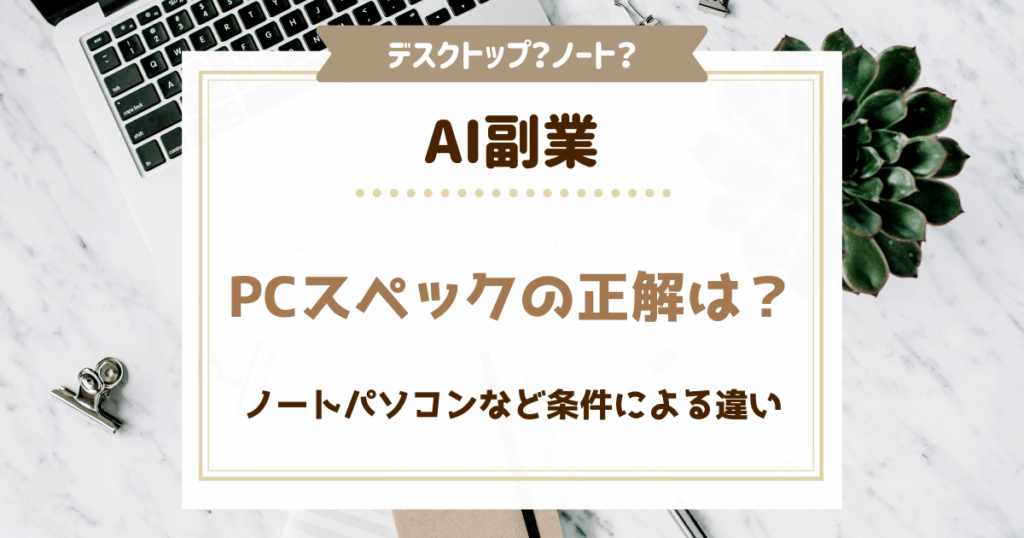 AI副業のpcスペックの正解は？Stable Diffusion｜PCやノートパソコンなど条件による違い