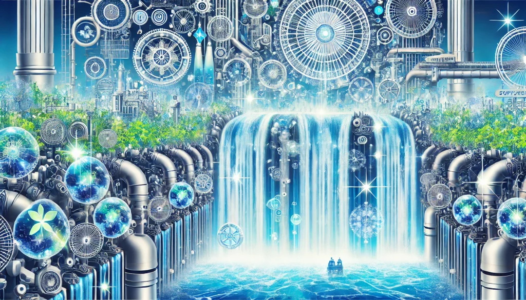 機械の中に流れる滝