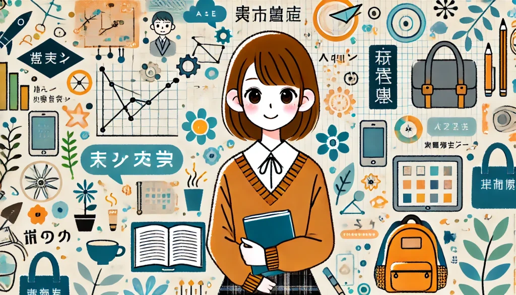 いろいろなものを学習しようとしている女の子
