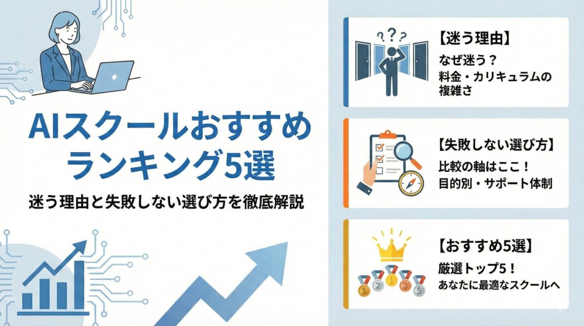 AIスクールおすすめランキング5選|迷う理由と失敗しない選び方を徹底解説