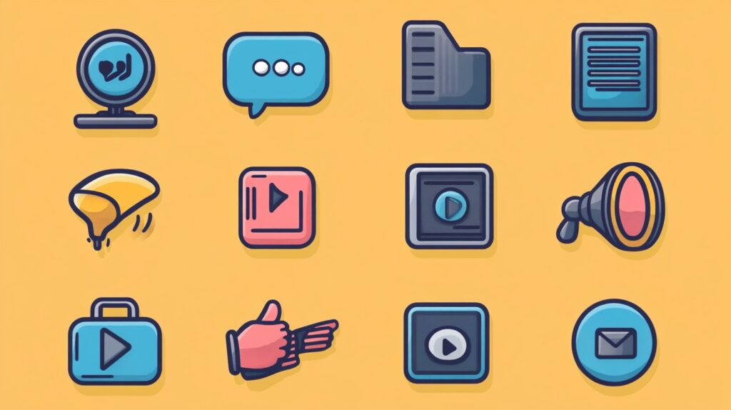 PCやスマホのいろいろなツールのイラスト