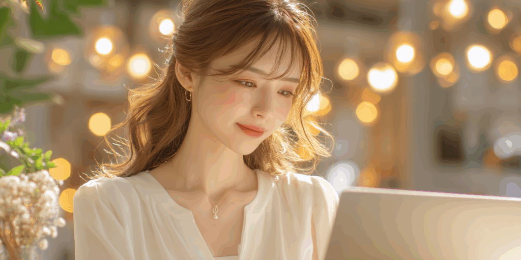 PCを見ている女性