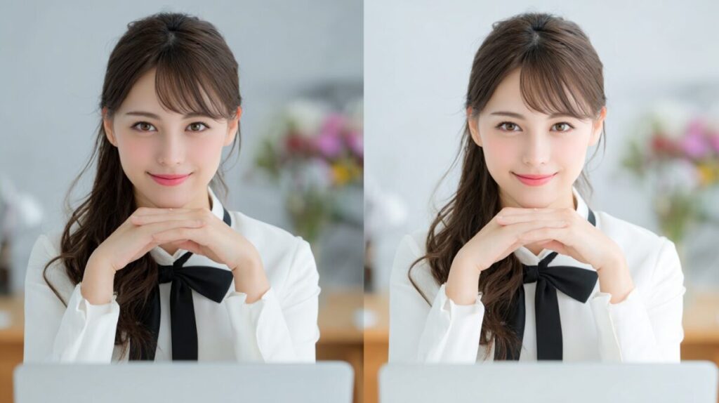 同じ女性が並んでいる