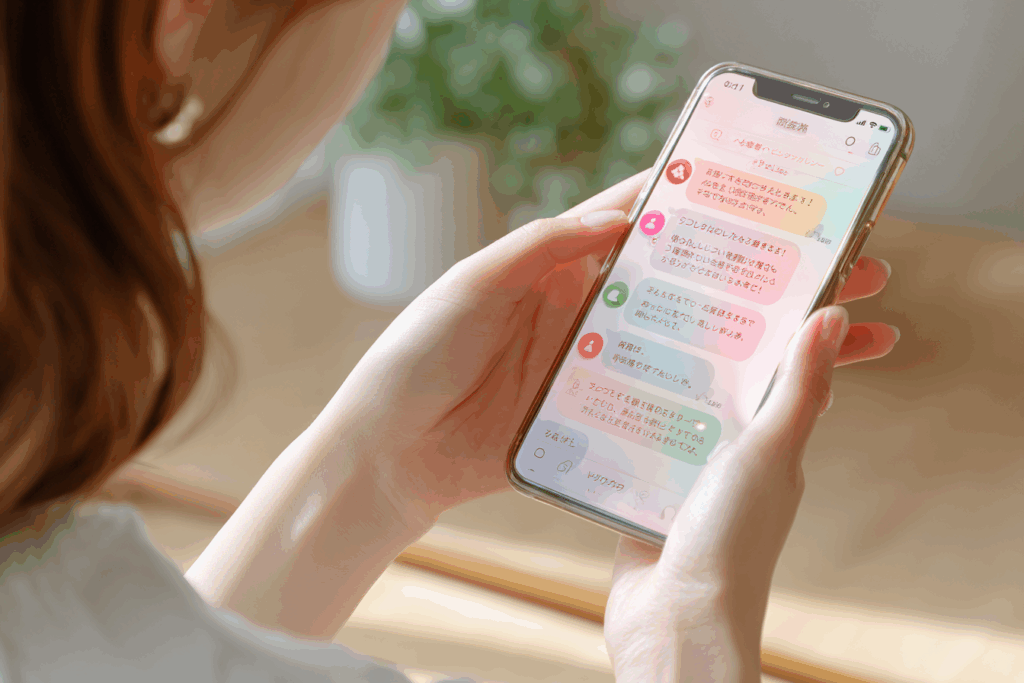 スマホを見ている女性