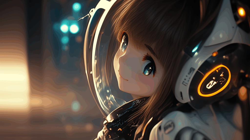 宇宙服を着ている女の子