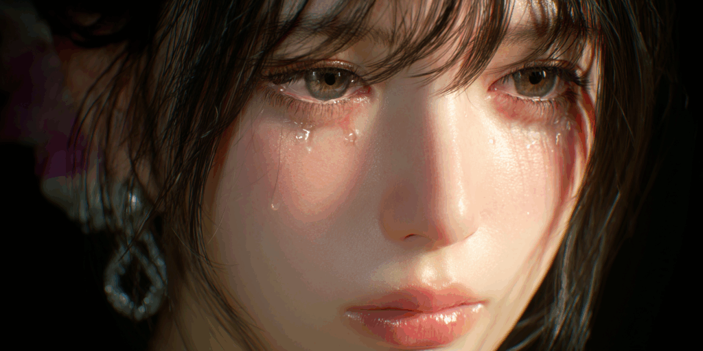 女性の顔のアップ。解像度が高い画像。