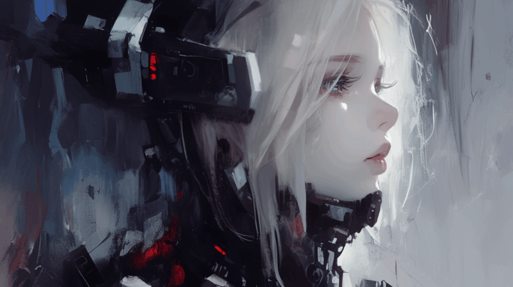 女性が何かを見つめているイラスト