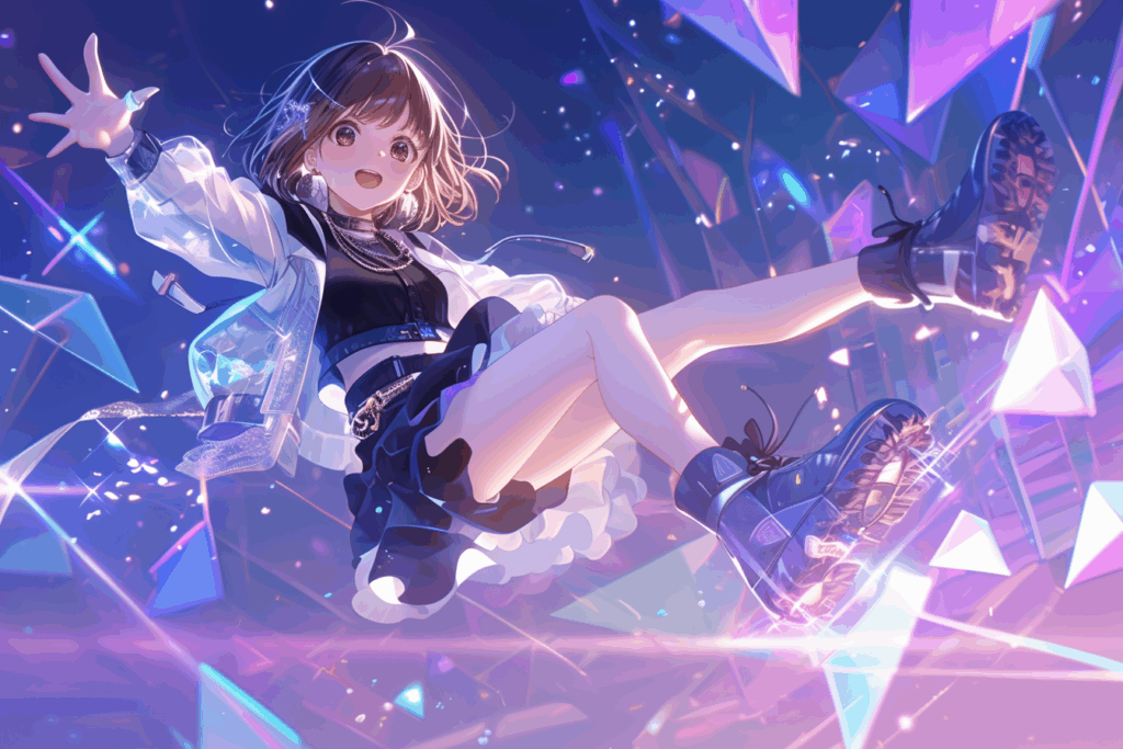 宙に舞っている女の子
