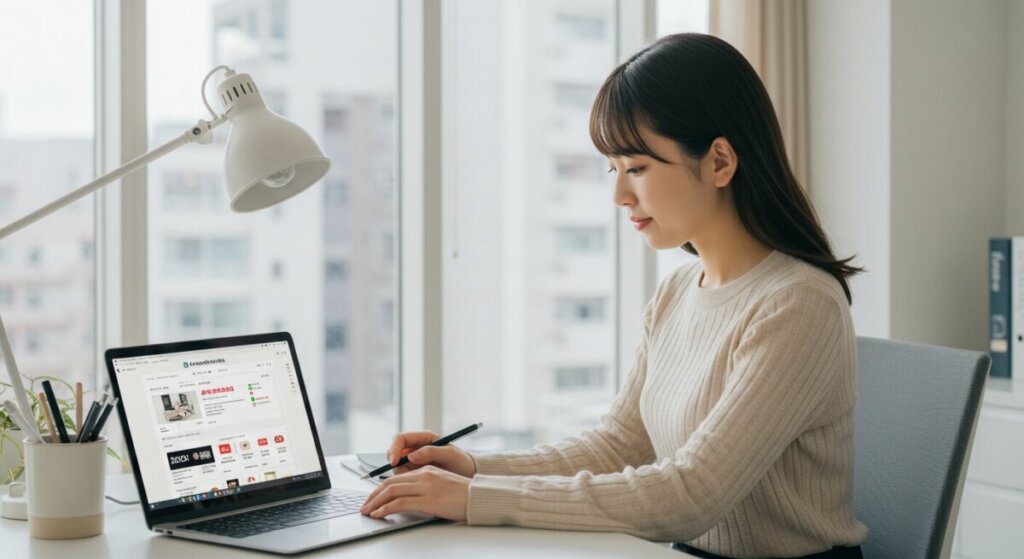 オフィスで仕事をしている女性【imageFXで生成】