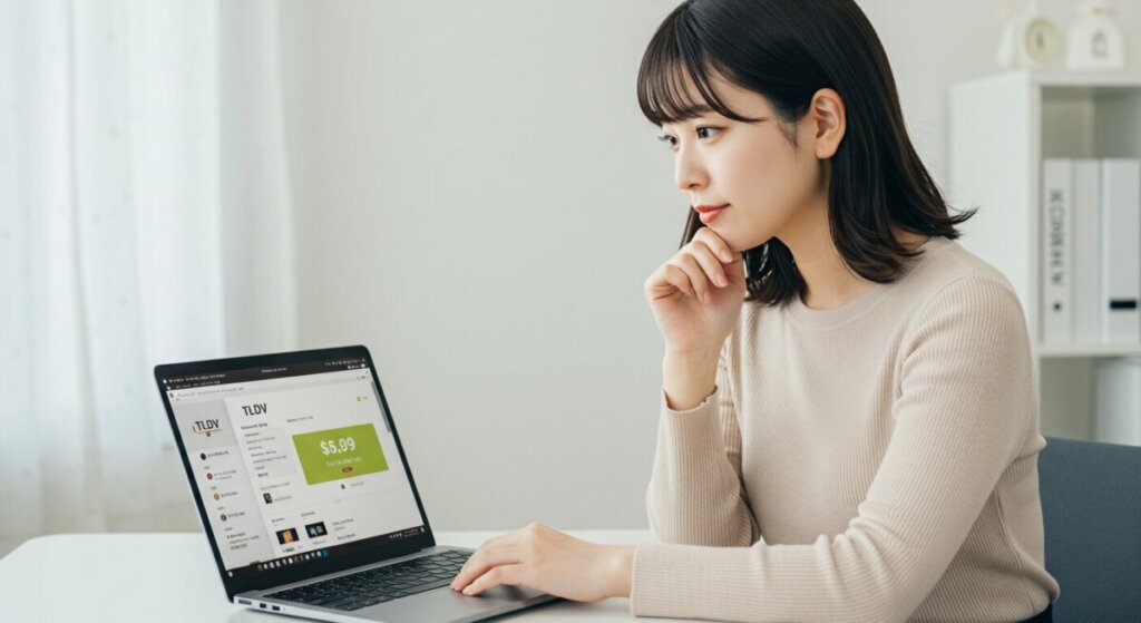 パソコンに向かっている女性