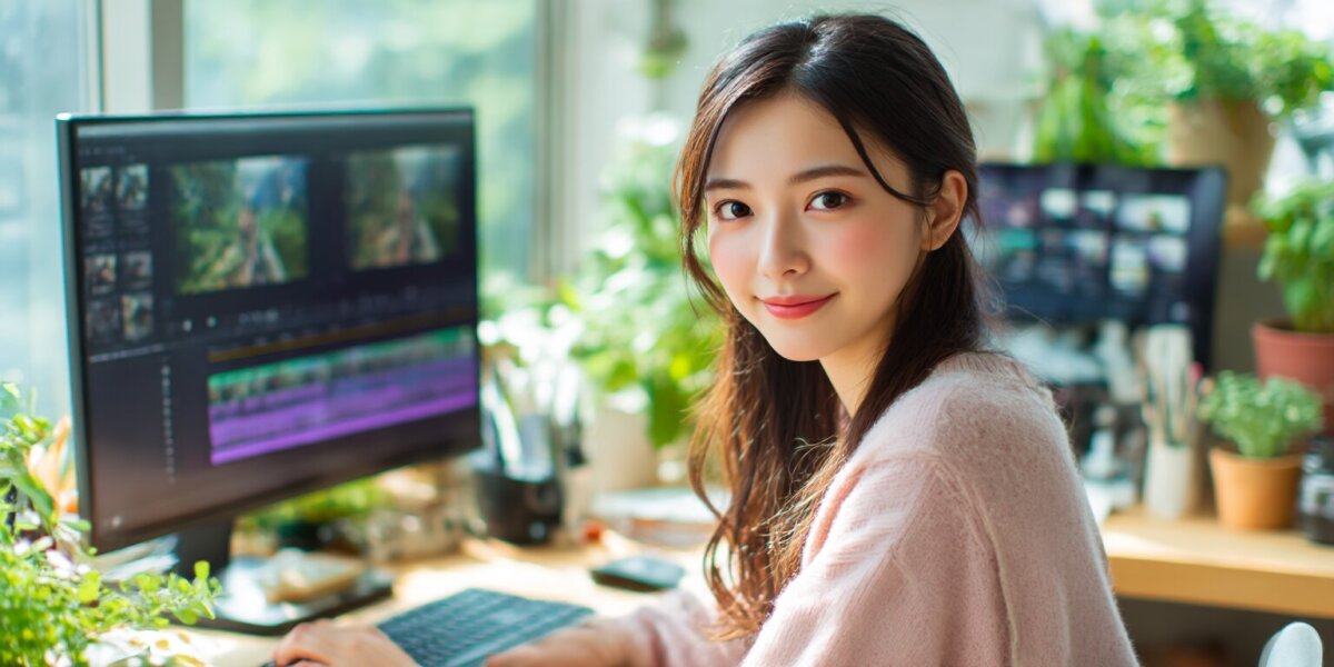 パソコン作業をしている女性