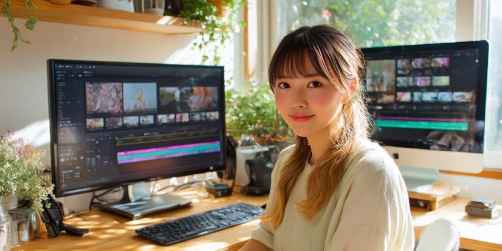 パソコン作業をしている女性