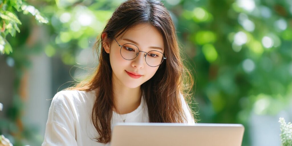 パソコン操作をしている女性