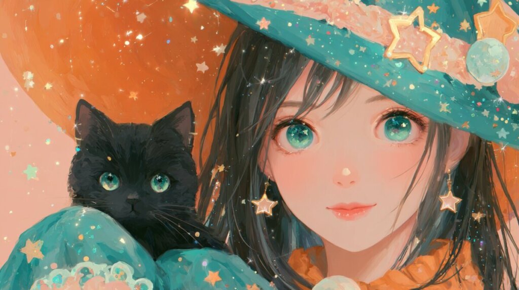 ハロウィンの魔女 AIイラスト画像
