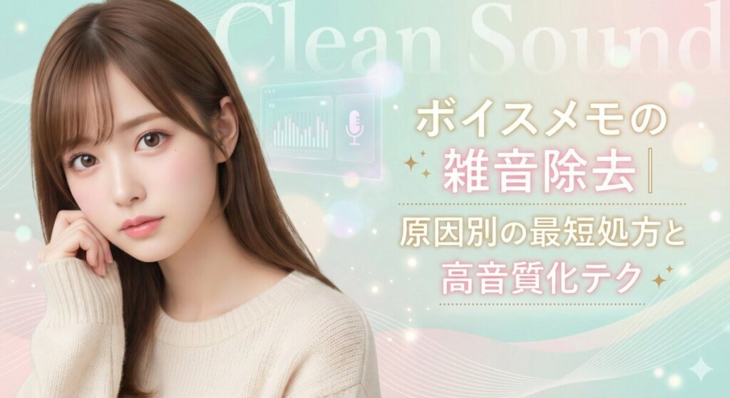 ボイスメモの雑音除去｜衣擦れ・風・ハム音を消す原因別最短処方と高音質化の下処理テンプレ
