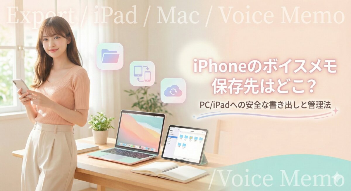 iPhoneのボイスメモ保存先はどこ？iCloud同期、PC/iPadへの安全な書き出し・管理術