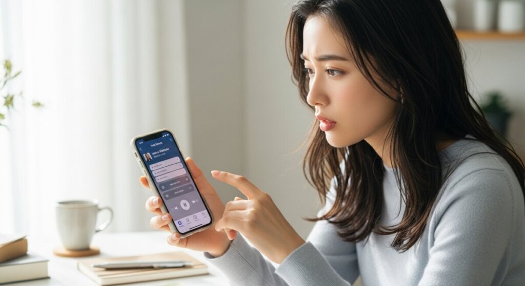 スマホを持っている女性のAIイラスト