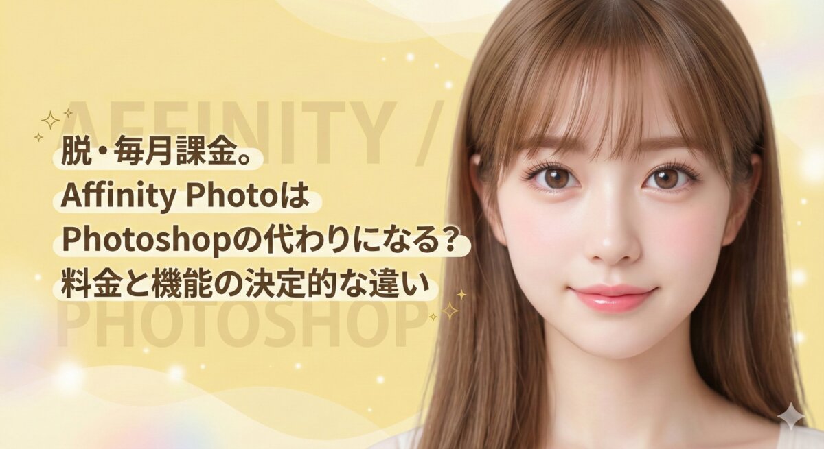 脱・毎月課金。Affinity PhotoはPhotoshopの代わりになる？料金と機能の決定的な違い