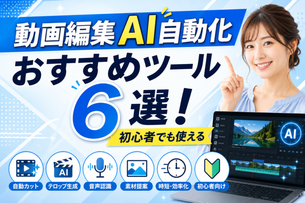 動画編集AI自動化おすすめツール6選!初心者でも使えるソフト・アプリを比較
